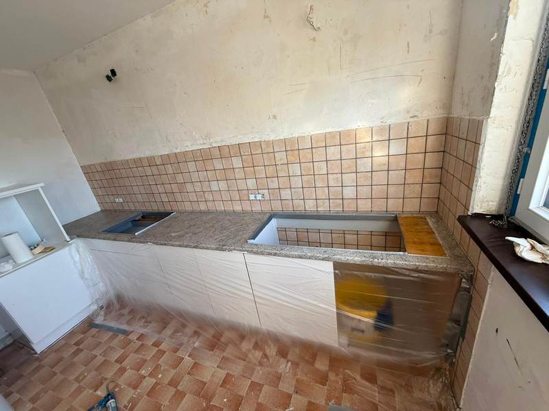 Plan de travail cuisine en résine - avant